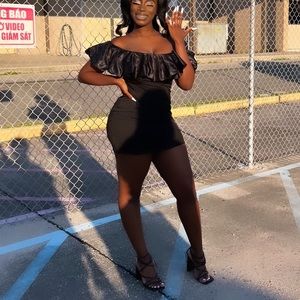 House of CB black dress Selena